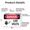 Signmission 120 Volts Danger Sign, Aluminum, 10in W x 7in L, 2PK OS-2PACK-DS-A-710-L-1003 - alternate 3
